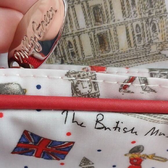 Milly Green London Themed Backpack with Red Accents - Picture 2 of 5